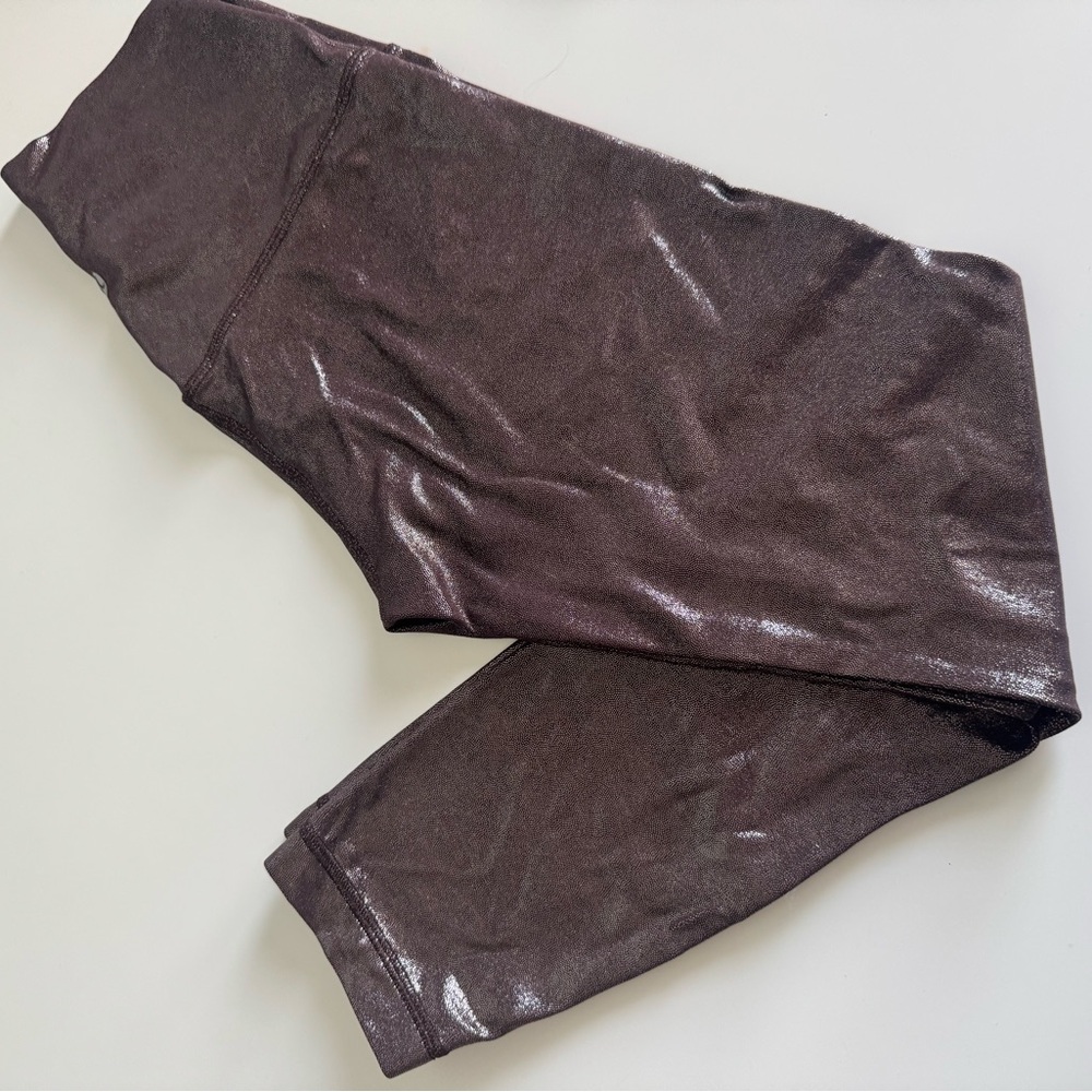 Lululemon Athletica Leggings Coffee Brown Foil Embossed Align design